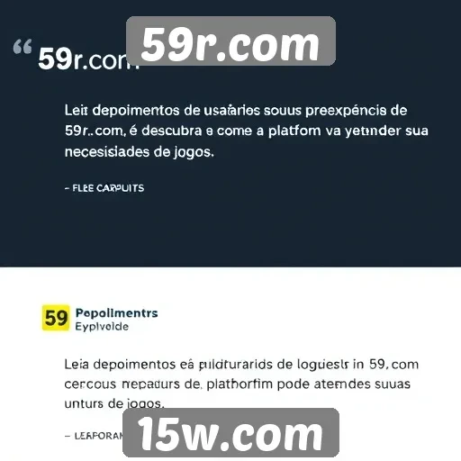 Depoimentos de usuários sobre o 59r.com